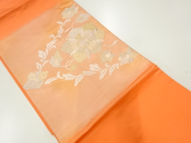 JAPANESE NAGOYA OBI / WOVEN FLOWER ARABESQUE